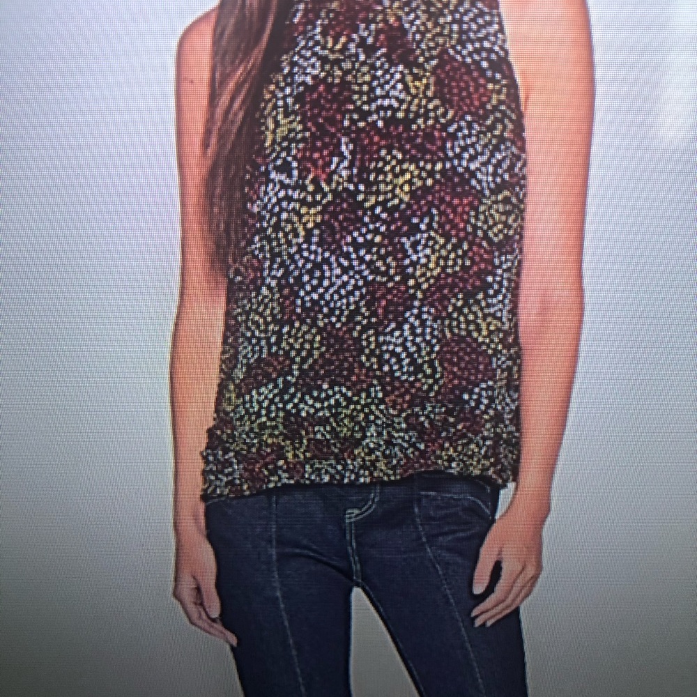 Joie crissy silk top midnight floral print